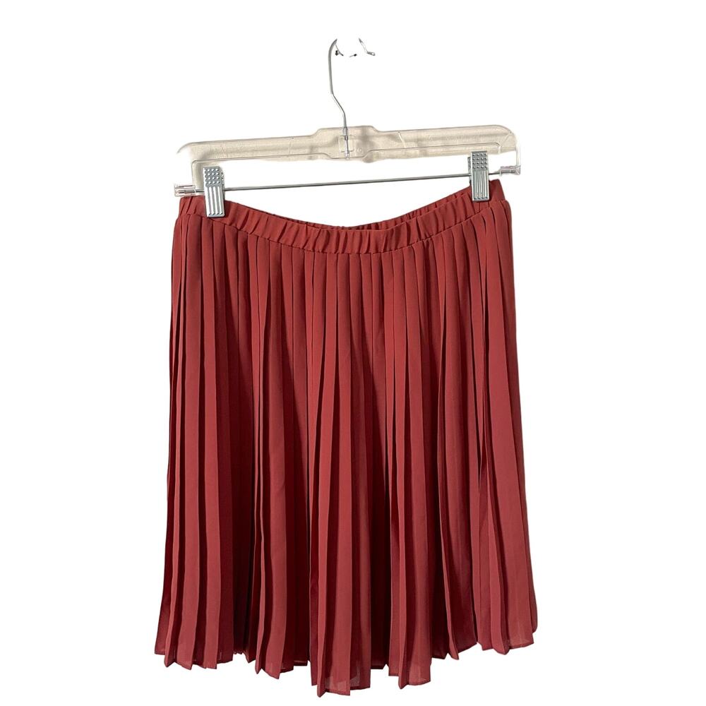 Max Studio Pleated Elastic Waist Mini Skirt Pink Mauve Size Small NEW